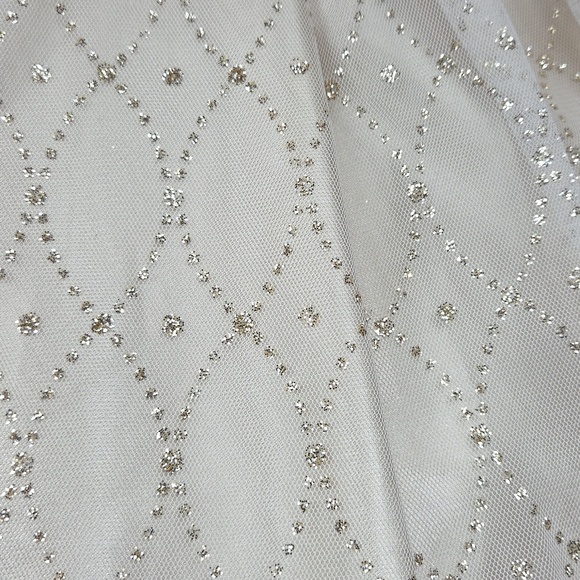 LOVE Girls NEW Size 8 Sleeveless Champaine Gold & White Sparkle Party Dress - Picture 4 of 8